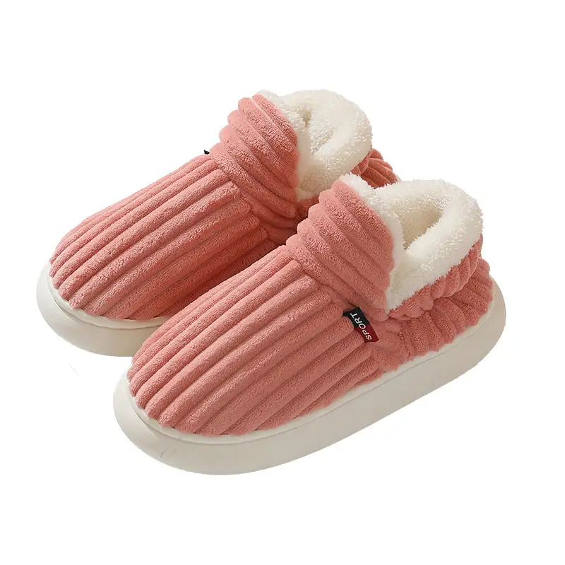 Cross-Border New Winter Bag Heel Cotton Shoes for Women Indoor Couple Home Non-Slip Thick Sole Warm Furry Shoes - Image 9