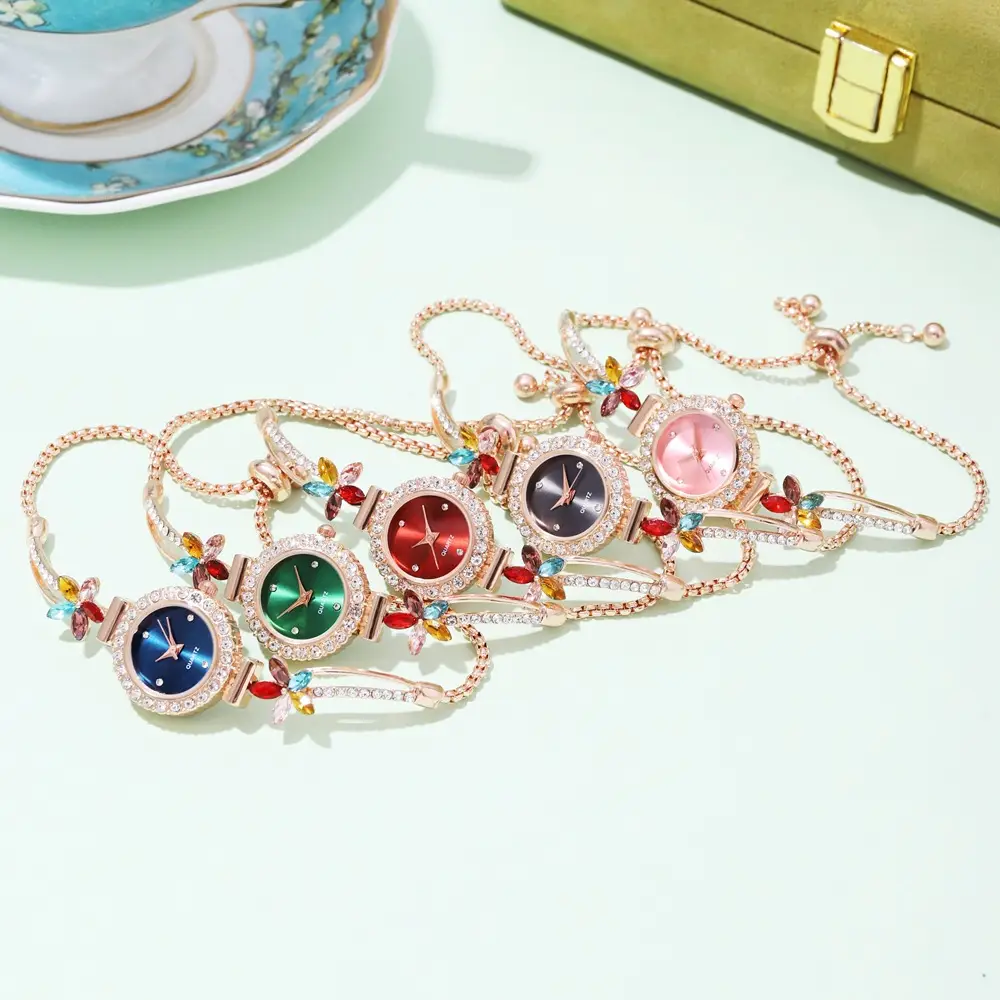 Women's Cross-Border Diamond Petal Bracelet Watch Set — feature 10