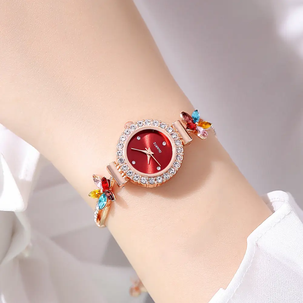 Women's Cross-Border Diamond Petal Bracelet Watch Set — feature 13