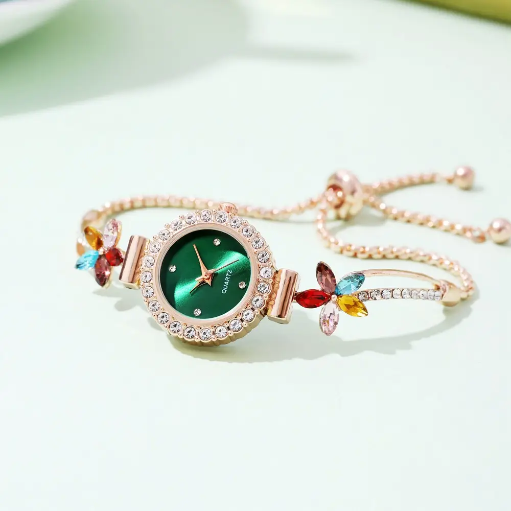 Women's Cross-Border Diamond Petal Bracelet Watch Set — feature 16