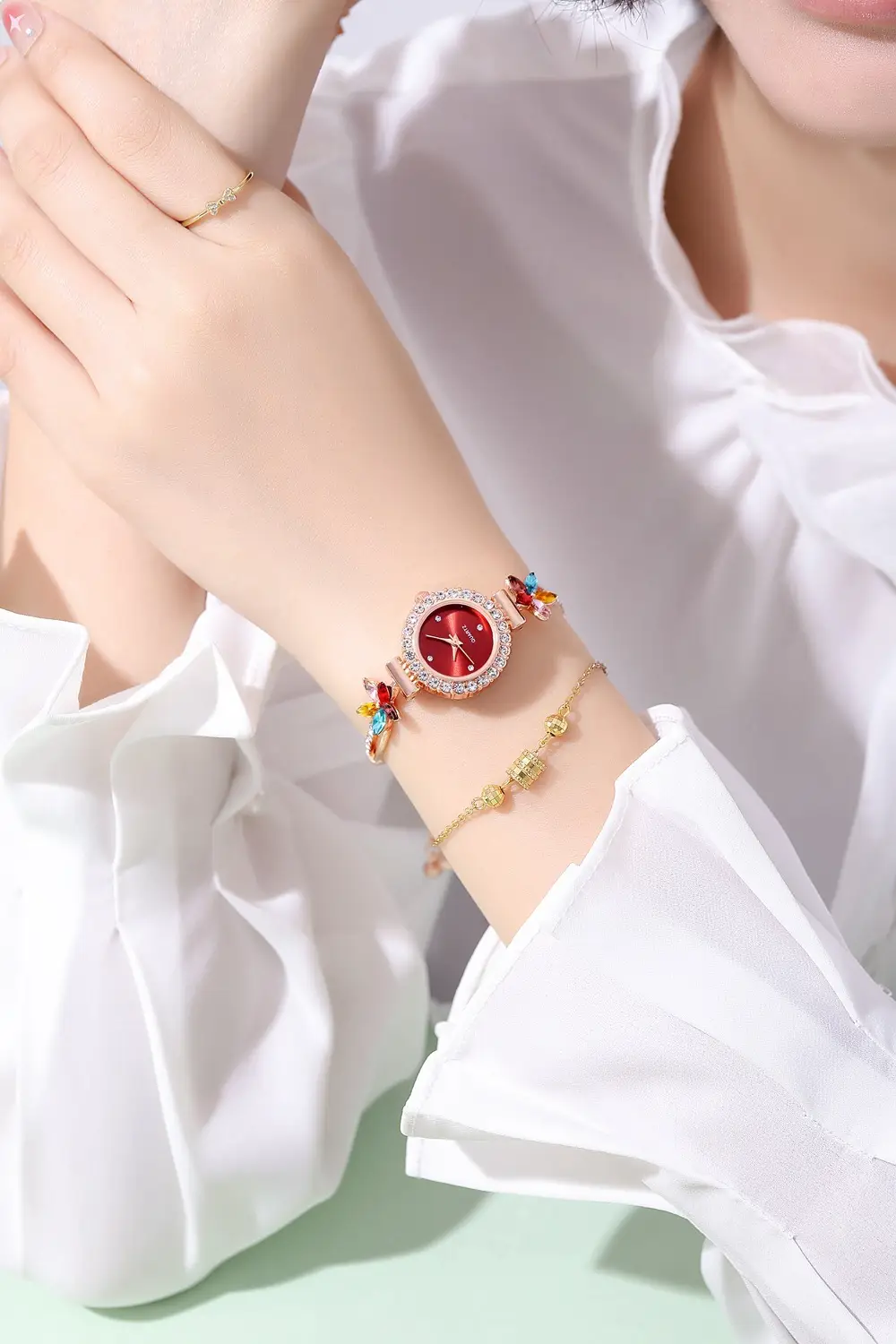 Women's Cross-Border Diamond Petal Bracelet Watch Set — feature 8