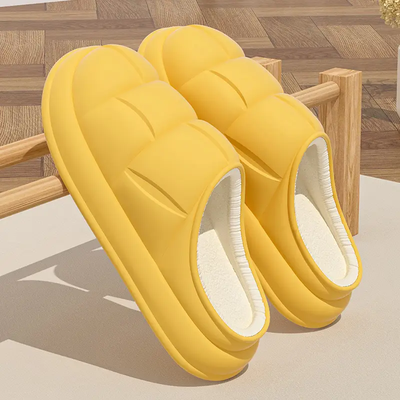 Cotton slippers on excrement feeling autumn and winter deodorant women warm indoor home couples thick-soled cotton shoes men's wholesale waterproof - Image 7