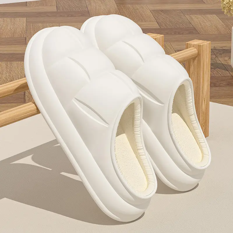 Cotton slippers on excrement feeling autumn and winter deodorant women warm indoor home couples thick-soled cotton shoes men's wholesale waterproof - Image 10