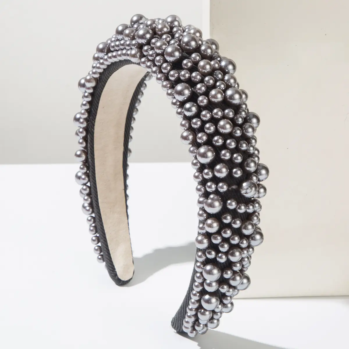 European American High Cranial Top Sponge Pearl Headband Valentine's Day Pink - Image 7