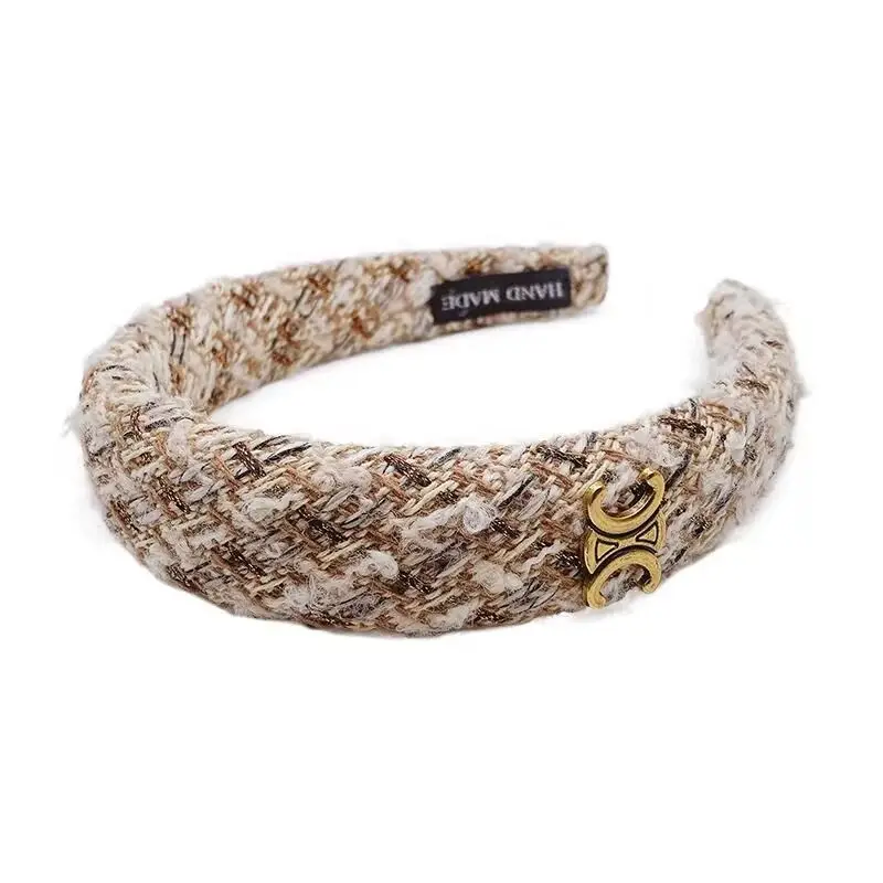 French Retro Wool Knitted Letter Headband 2023