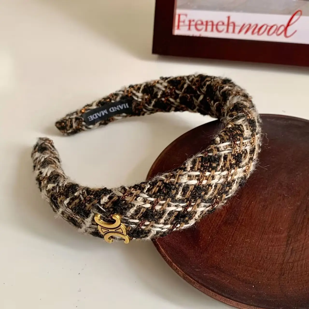 French Retro Wool Knitted Letter Headband 2023