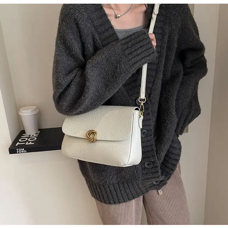 Women's Brown Leather Crossbody Bag with Chain Strap — feature 27