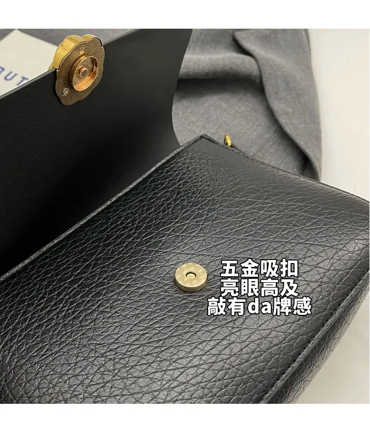 Women's Brown Leather Crossbody Bag with Chain Strap — feature 5