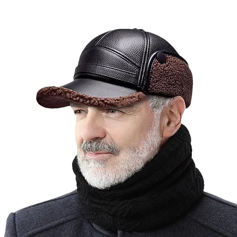 Men's Winter Fleece Lined Peaked Cap with Windproof Ear Protection - Image 8