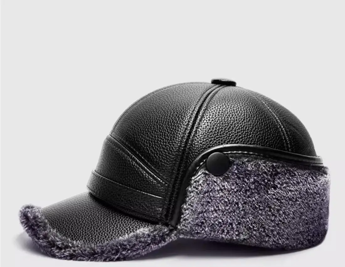 Men's Winter Fleece Lined Peaked Cap with Windproof Ear Protection — feature 27
