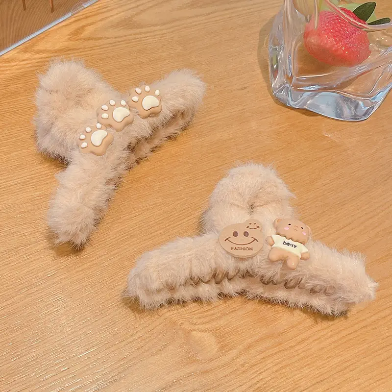 Plush Bear Shark Hairpin with Cute Bear Design - Image 5