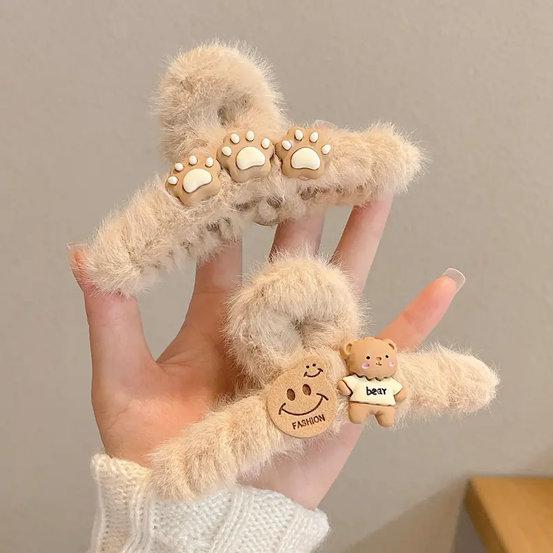 Plush Bear Shark Hairpin with Cute Bear Design - Image 6
