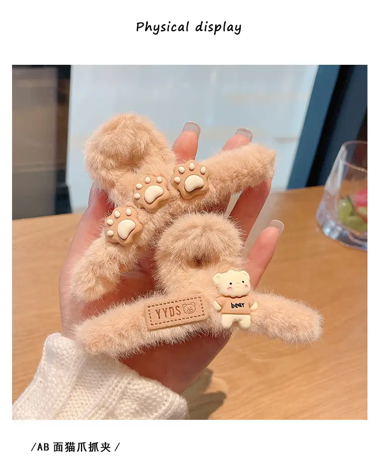 Plush Bear Shark Hairpin with Cute Bear Design — feature 5