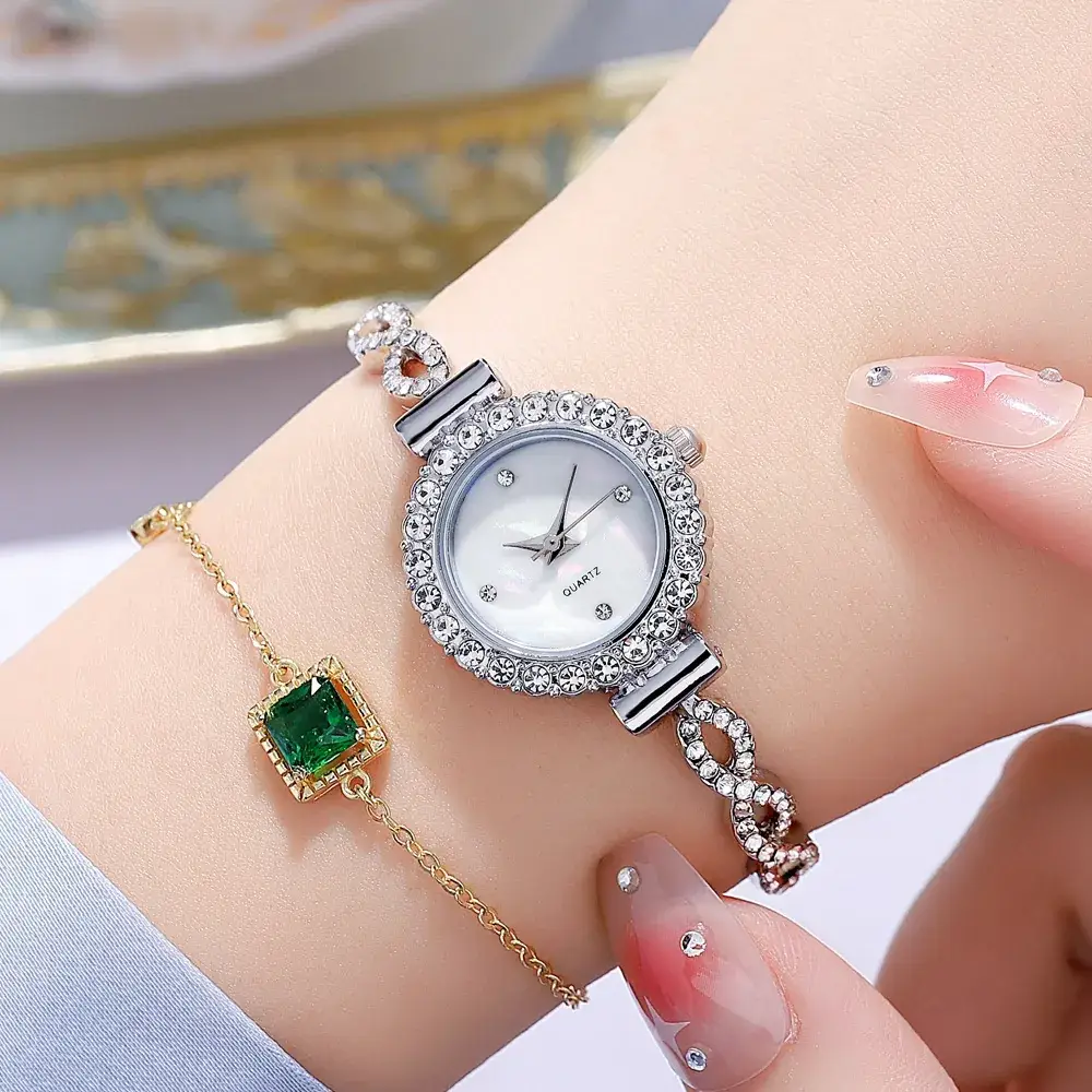 Women's Crystal Bracelet Watch Live Broadcast Elegant Silver - Image 4