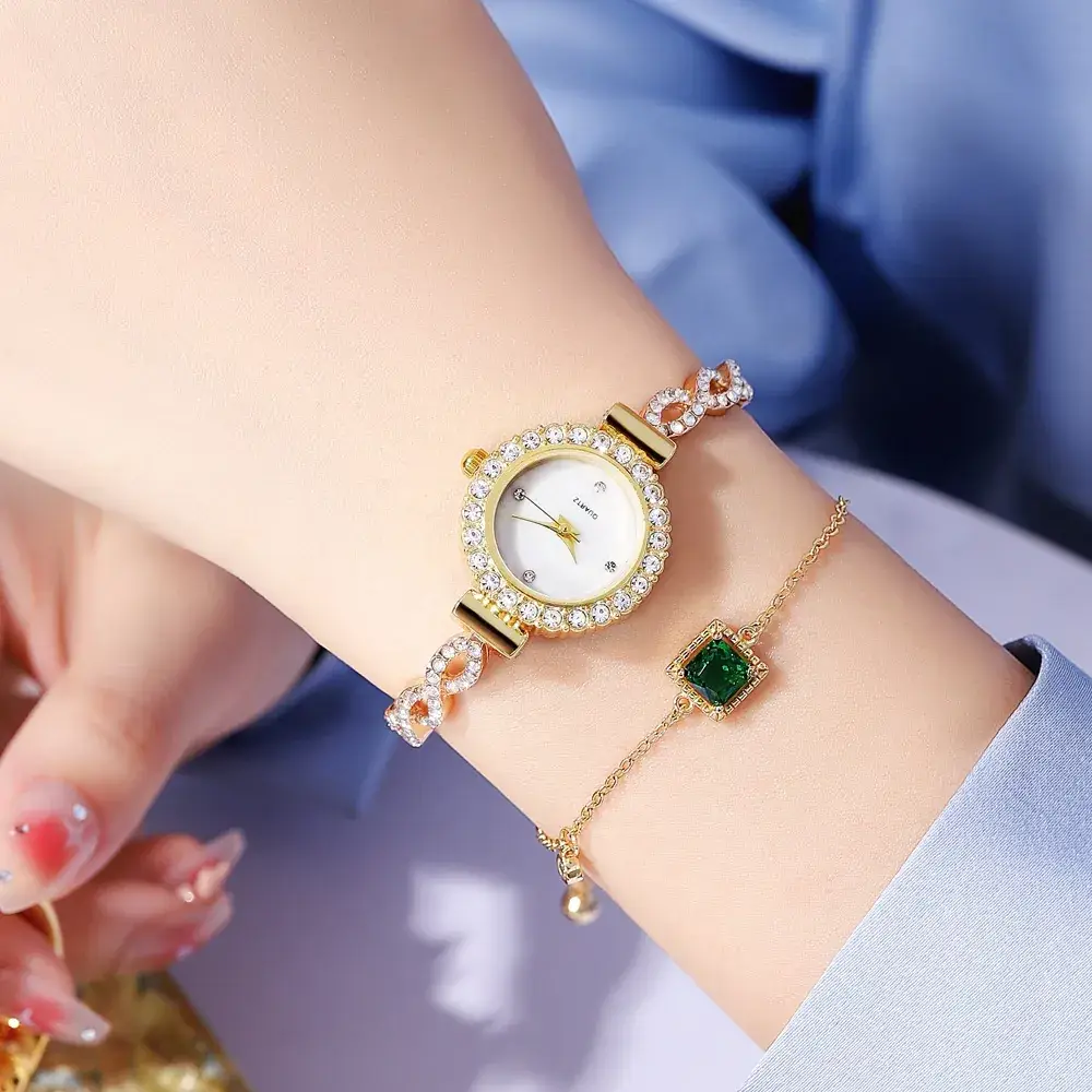 Women's Crystal Bracelet Watch Live Broadcast Elegant Silver - Image 5