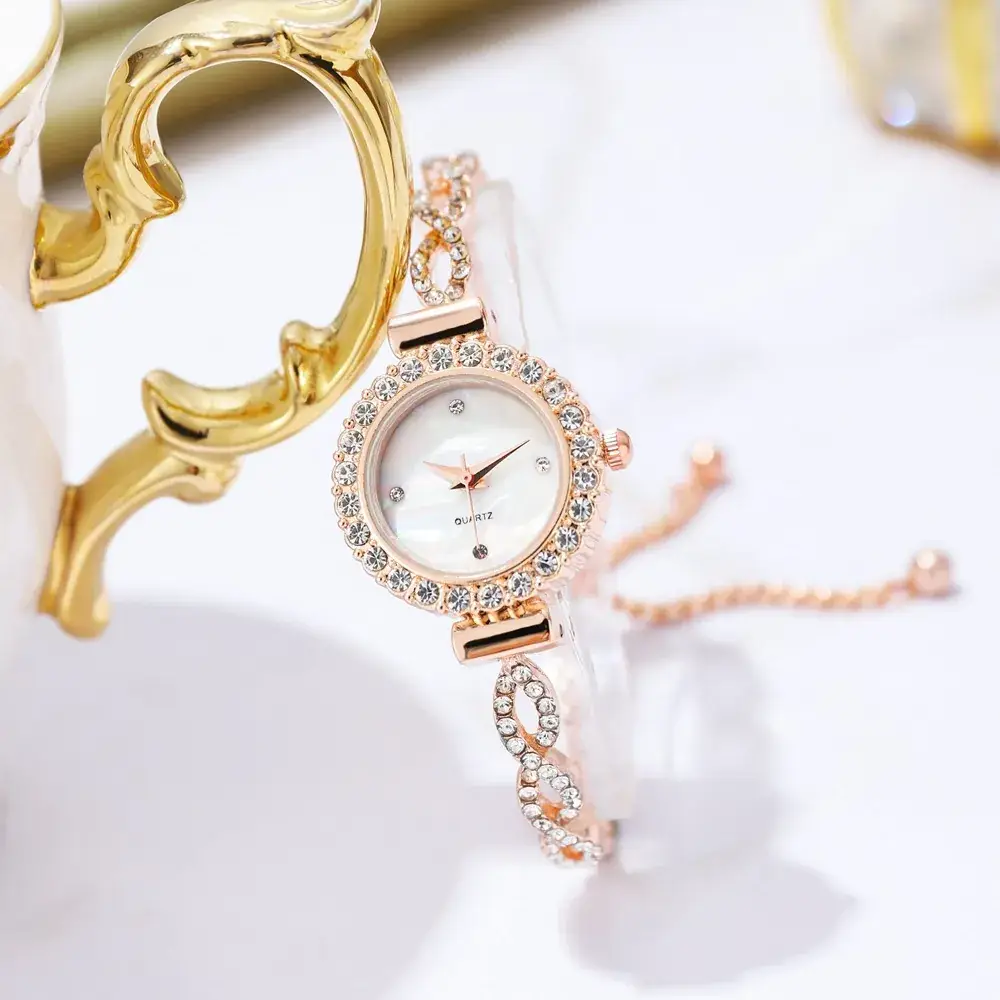 Women's Crystal Bracelet Watch Live Broadcast Elegant Silver - Image 3