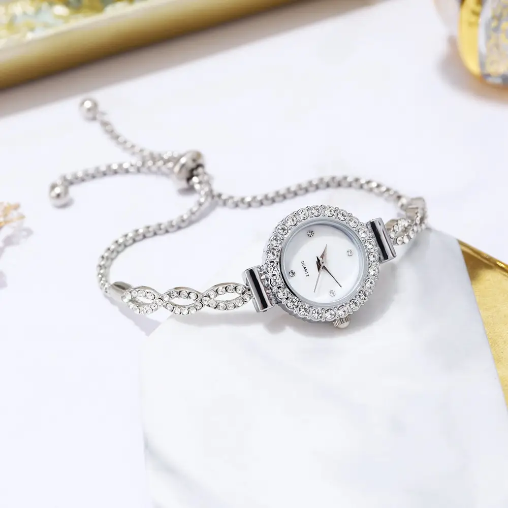 Women's Crystal Bracelet Watch Live Broadcast Elegant Silver — feature 11