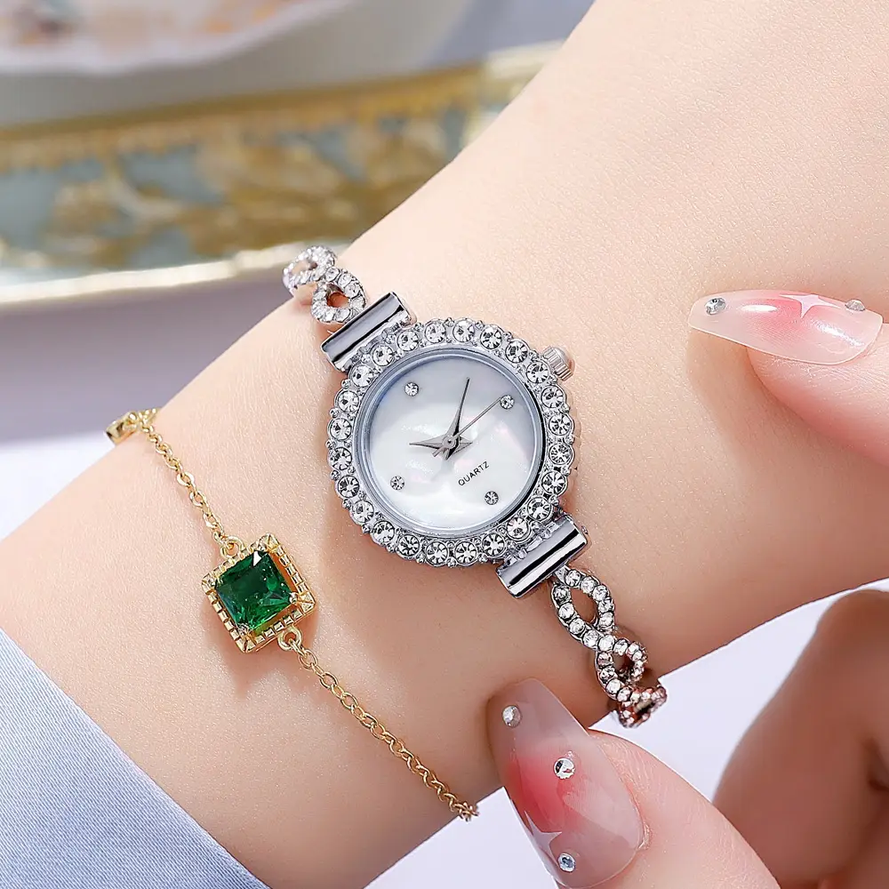 Women's Crystal Bracelet Watch Live Broadcast Elegant Silver — feature 13