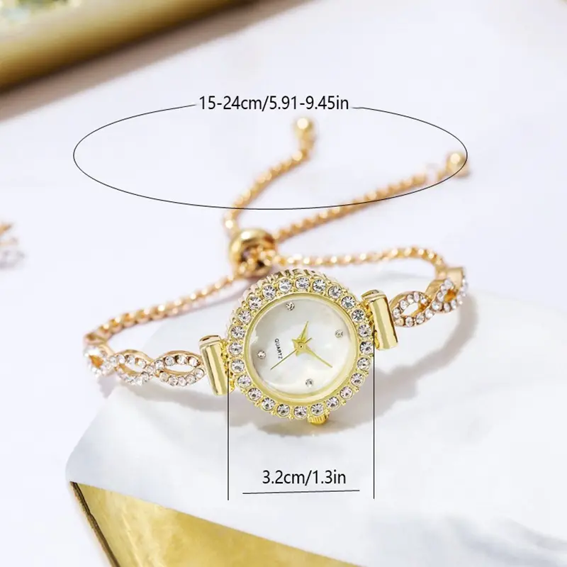 Women's Crystal Bracelet Watch Live Broadcast Elegant Silver — feature 15