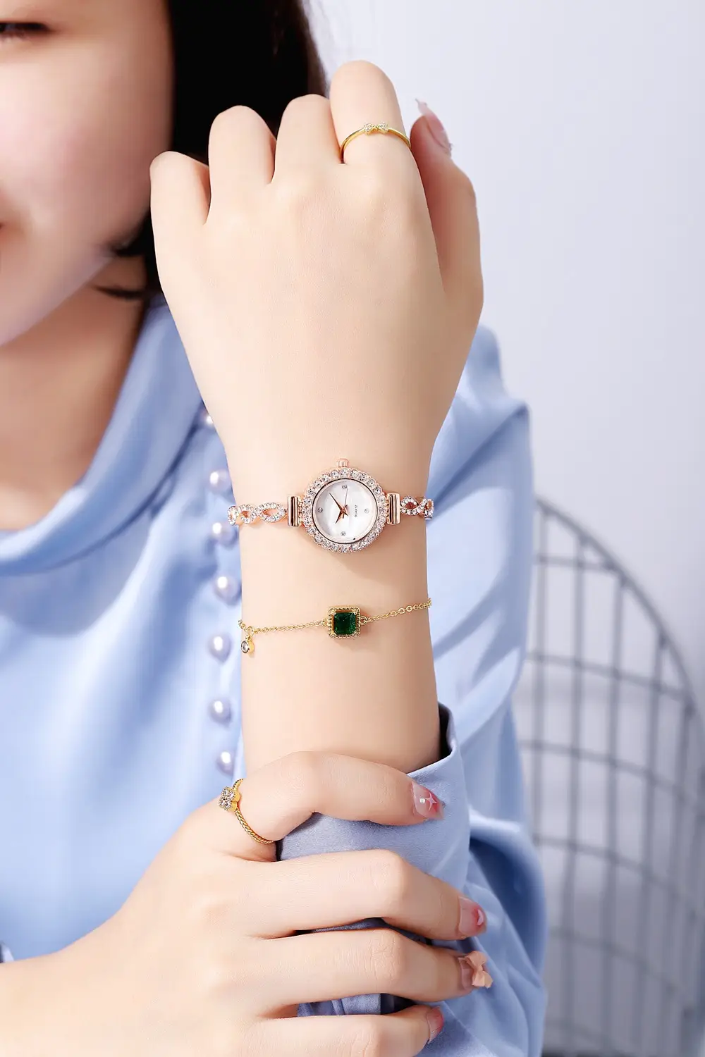 Women's Crystal Bracelet Watch Live Broadcast Elegant Silver — feature 7