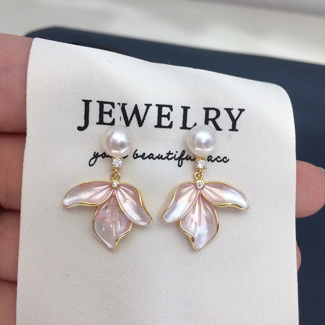 Women Pearl Leaf Earrings 18K Gold Filled S925 Sterling Silver — feature 12