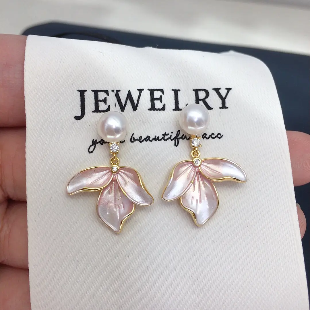 Women Pearl Leaf Earrings 18K Gold Filled S925 Sterling Silver — feature 13