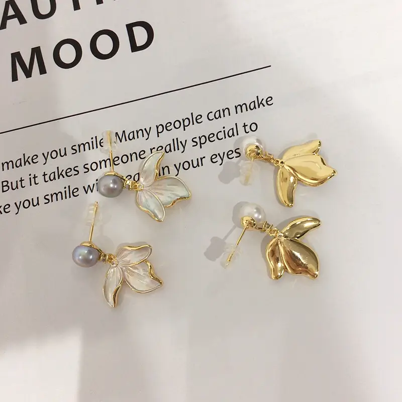 Women Pearl Leaf Earrings 18K Gold Filled S925 Sterling Silver — feature 8