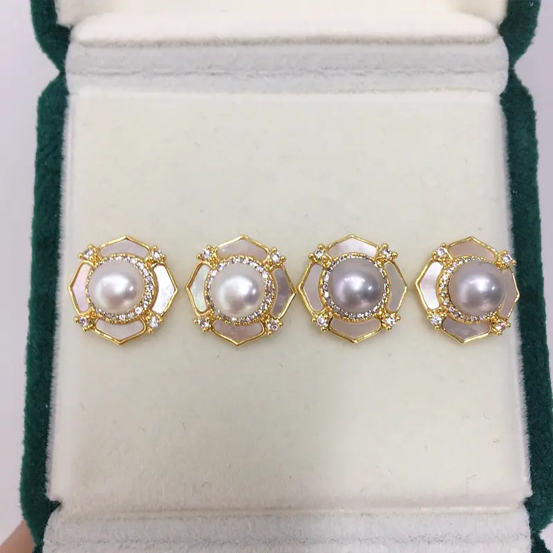 S925 Gold Pearl Earrings for Women - Image 5