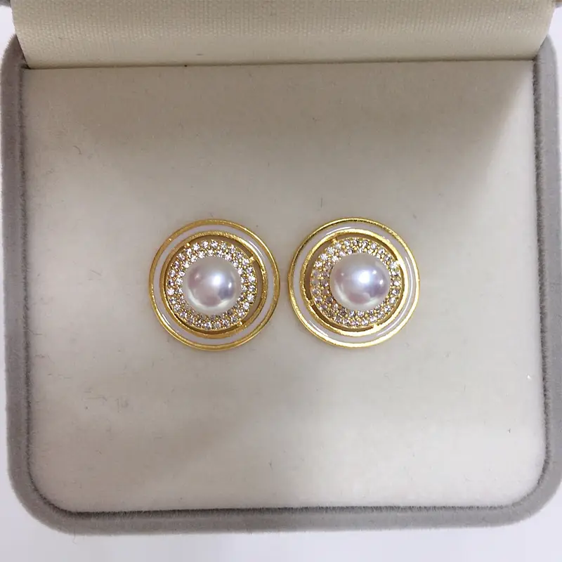 5Pearl Gold Pearl Earrings for Women - Image 5