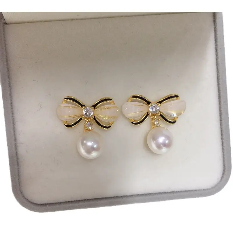 Sweet Bow Smart Pearl Earrings for Women - Image 5