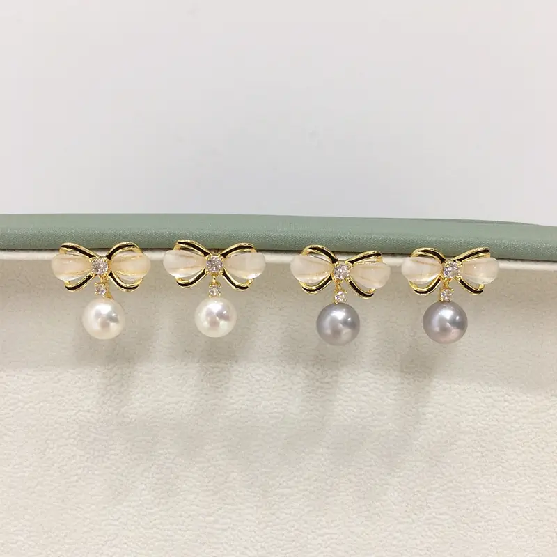 Sweet Bow Smart Pearl Earrings for Women — feature 2
