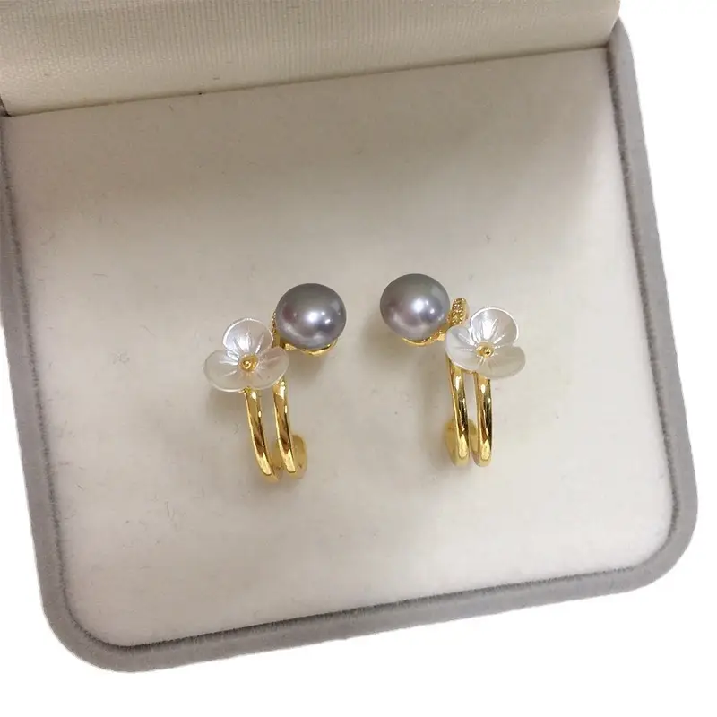 Women's Sweet Flower Pearl Earrings S925 Sterling Silver - Image 5