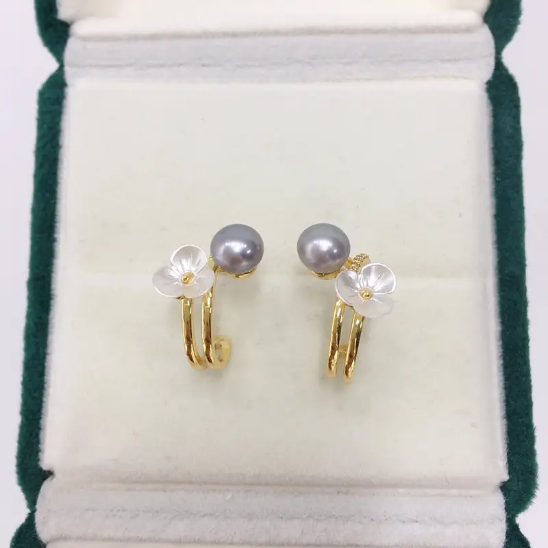 Women's Sweet Flower Pearl Earrings S925 Sterling Silver — feature 3