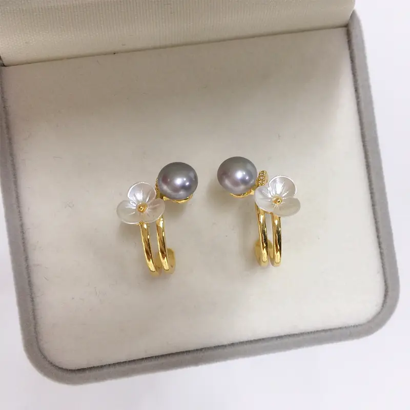Women's Sweet Flower Pearl Earrings S925 Sterling Silver — feature 6