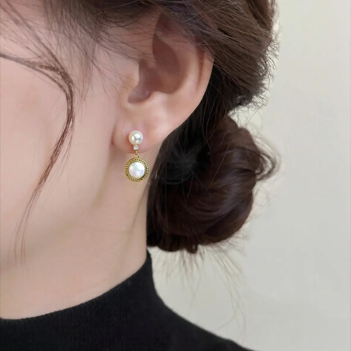 5 Pearl Earrings for Women Gold Plated - Image 5