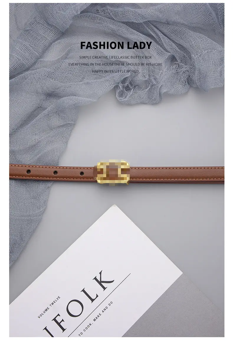 Women's Genuine Leather Belt with Gold Buckle β feature 15