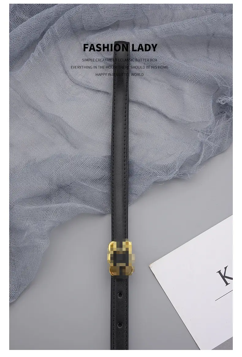 Women's Genuine Leather Belt with Gold Buckle β feature 17