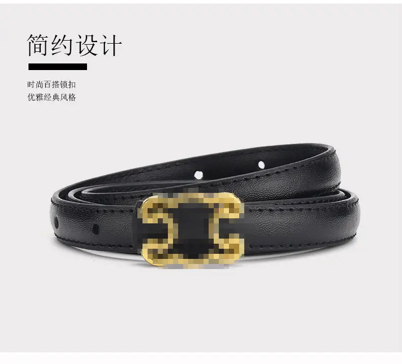 Women's Genuine Leather Belt with Gold Buckle β feature 4