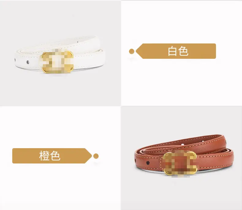 Women's Genuine Leather Belt with Gold Buckle β feature 9