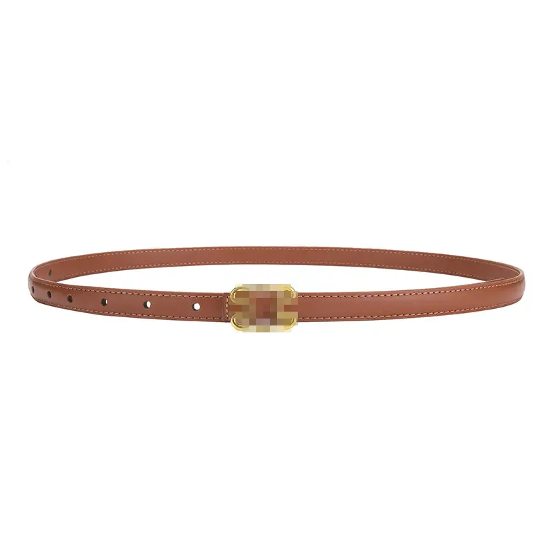 Women's Genuine Leather Belt with Gold Buckle - Image 5