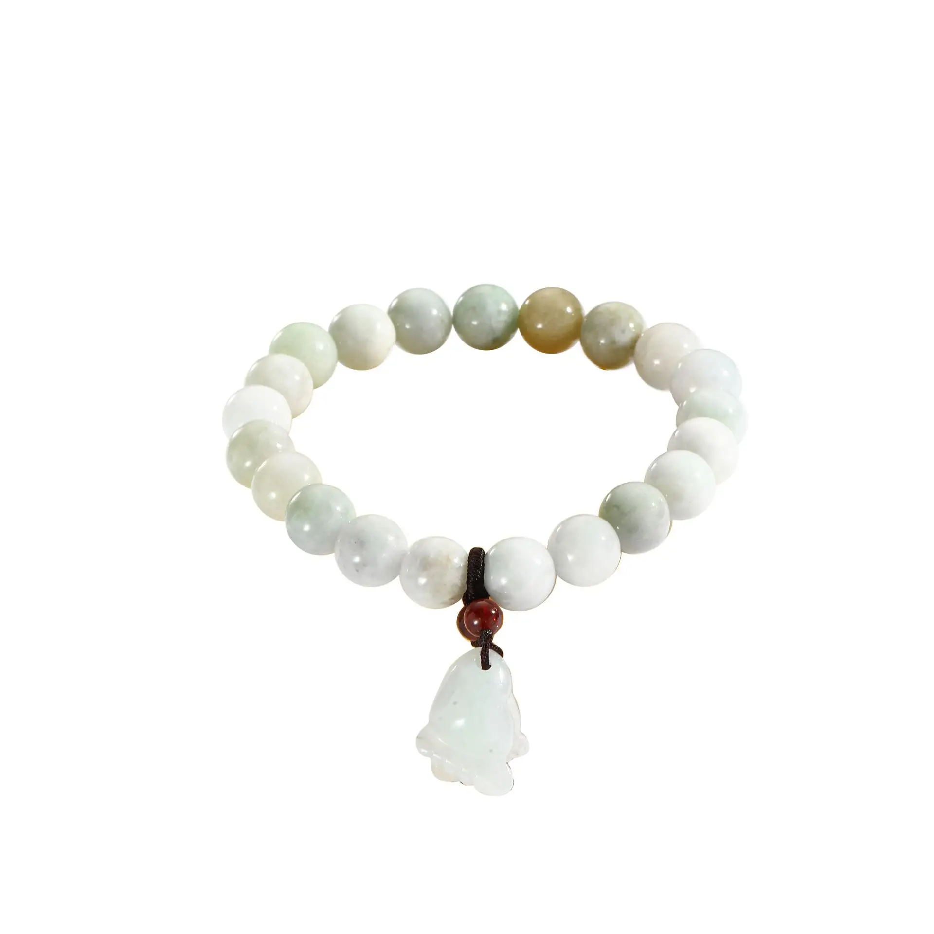 Natural Jade Bracelet Women's Round Bead Tight Rope Design - Image 3