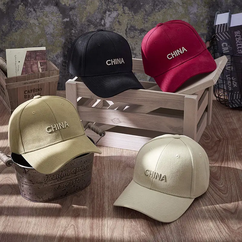 Korean Embroidered Caps for Men Women Black Red Beige - Image 6