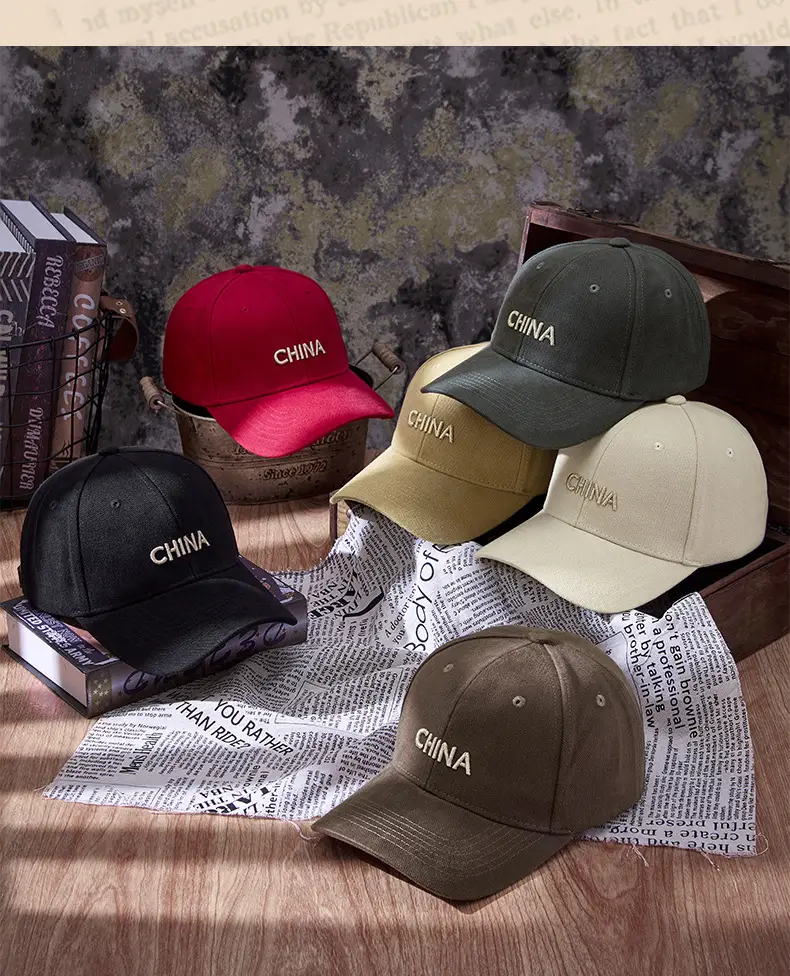Korean Embroidered Caps for Men Women Black Red Beige — feature 15