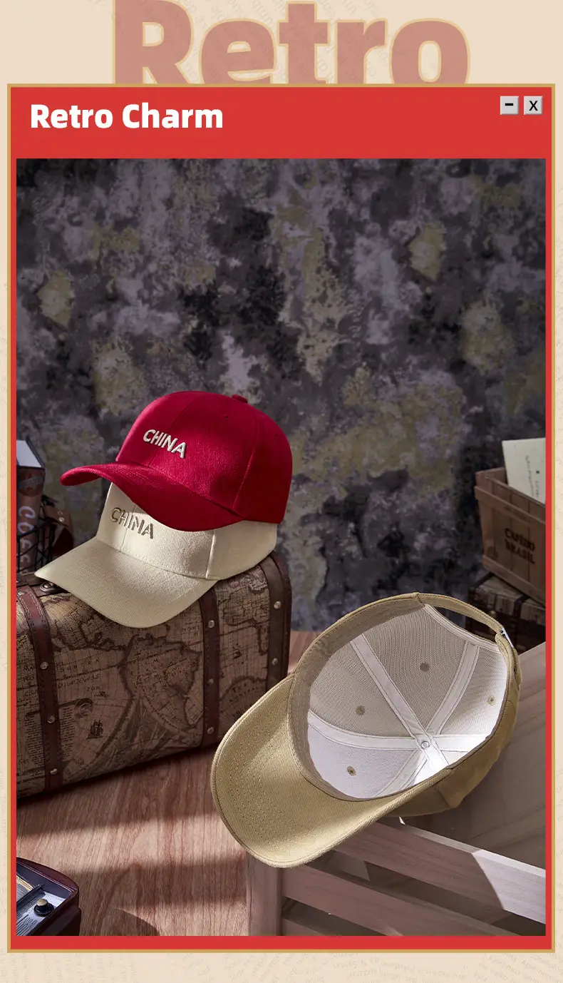 Korean Embroidered Caps for Men Women Black Red Beige — feature 8