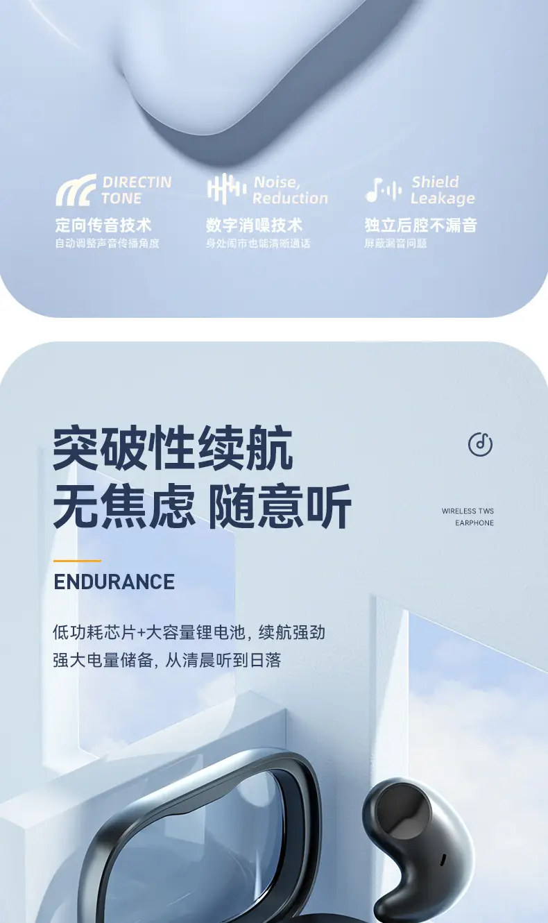 Cross-Border E-Commerce New Model M51 Sleep Bluetooth Earphones, Specially Designed for Side Sleeping, High-Quality In-Ear Mini Wholesale Noise Reduction — feature 11