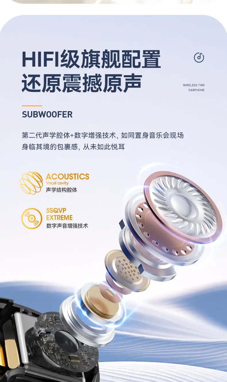 Cross-Border E-Commerce New Model M51 Sleep Bluetooth Earphones, Specially Designed for Side Sleeping, High-Quality In-Ear Mini Wholesale Noise Reduction — feature 9