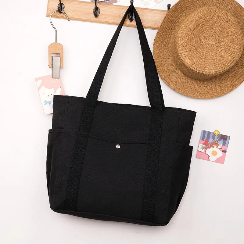 Black Large Capacity Tote Bag for Women - Image 3