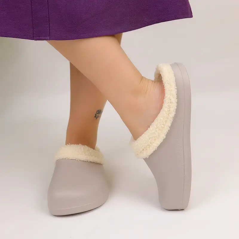 2026 New Winter Women's Cotton Slippers, Couple's Home Warm Plush Non-Slip Slippers, Waterproof Maternity Slippers - Image 5