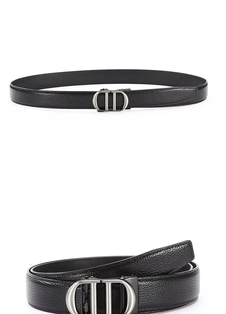 Men's Black Leather Belt with Silver Buckle Wholesale — feature 7