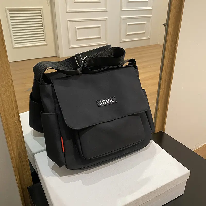 Black Japanese Style Shoulder Messenger Bag for Women Men - Image 3
